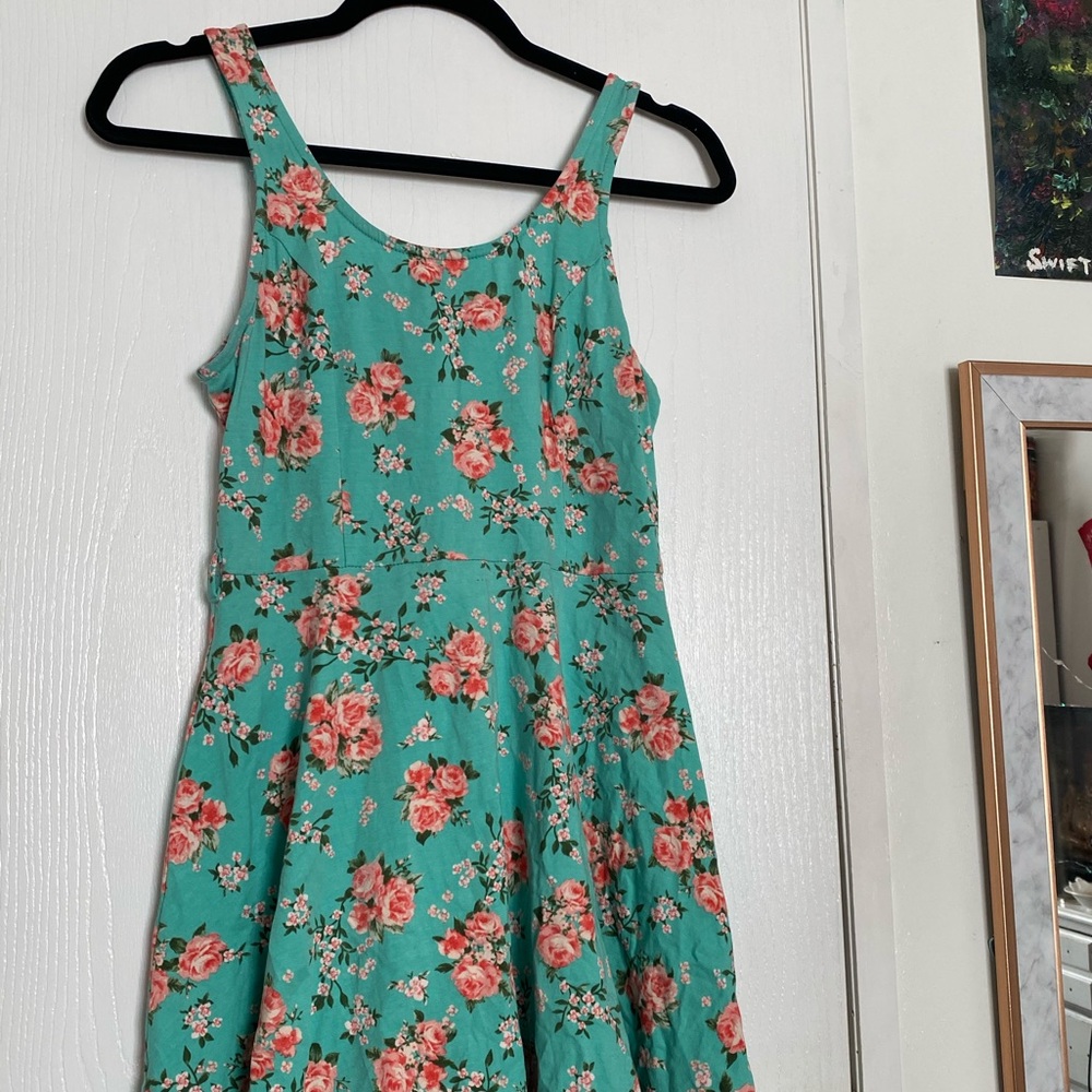 Pink and Teal Floral Dress